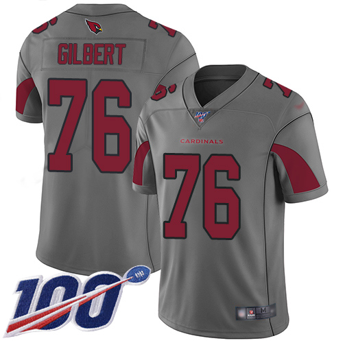 Nike Cardinals #76 Marcus Gilbert Silver Youth Stitched NFL Limited Inverted Legend 100th Season Jersey